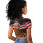 Harriet Tubman Raglan Cropped T shirt American Flag Background Underground Railroad Quote Powerful Civil Rights TS04
