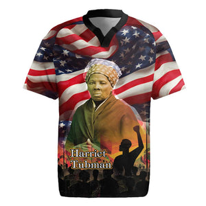Harriet Tubman Rugby Jersey American Flag Background Underground Railroad Quote Powerful Civil Rights TS04