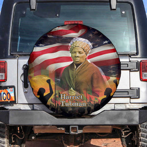 Harriet Tubman Spare Tire Cover American Flag Background Underground Railroad Quote Powerful Civil Rights - African Pride