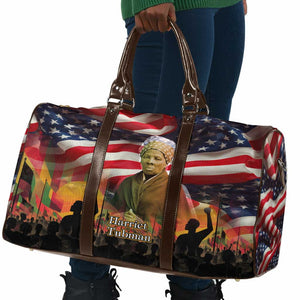 Harriet Tubman Travel Bag American Flag Background Underground Railroad Quote Powerful Civil Rights - African Pride