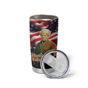 Harriet Tubman Tumbler Cup American Flag Background Underground Railroad Quote Powerful Civil Rights - African Pride