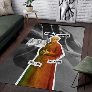 Harriet Tubman Area Rug American Flag Background Civil Rights Quote Keep Going Tribute Design - African Pride
