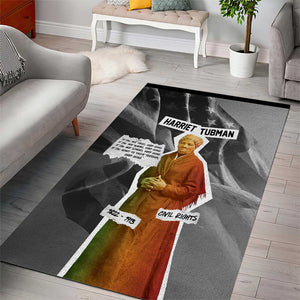 Harriet Tubman Area Rug American Flag Background Civil Rights Quote Keep Going Tribute Design - African Pride