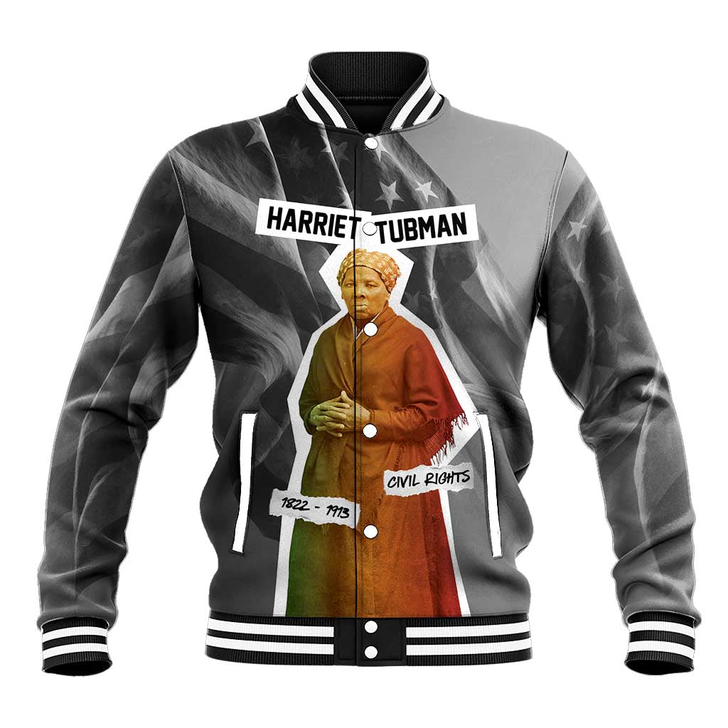 Harriet Tubman Baseball Jacket American Flag Background Civil Rights Quote Keep Going Tribute Design - African Pride