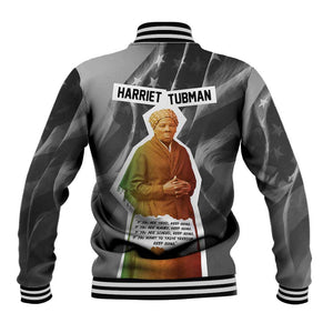 Harriet Tubman Baseball Jacket American Flag Background Civil Rights Quote Keep Going Tribute Design - African Pride