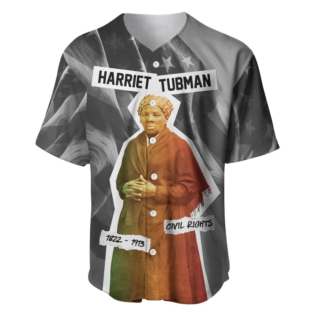 Harriet Tubman Baseball Jersey American Flag Background Civil Rights Quote Keep Going Tribute Design TS04