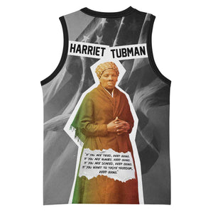 Harriet Tubman Basketball Jersey American Flag Background Civil Rights Quote Keep Going Tribute Design - African Pride