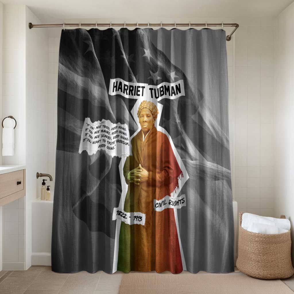 Harriet Tubman Bathroom Set American Flag Background Civil Rights Quote Keep Going Tribute Design - African Pride