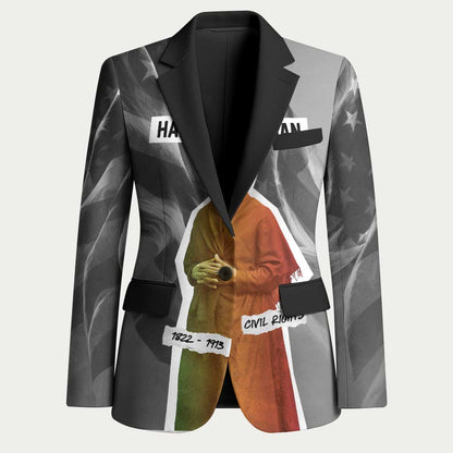 Harriet Tubman Blazer American Flag Background Civil Rights Quote Keep Going Tribute Design - African Pride