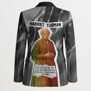 Harriet Tubman Blazer American Flag Background Civil Rights Quote Keep Going Tribute Design - African Pride