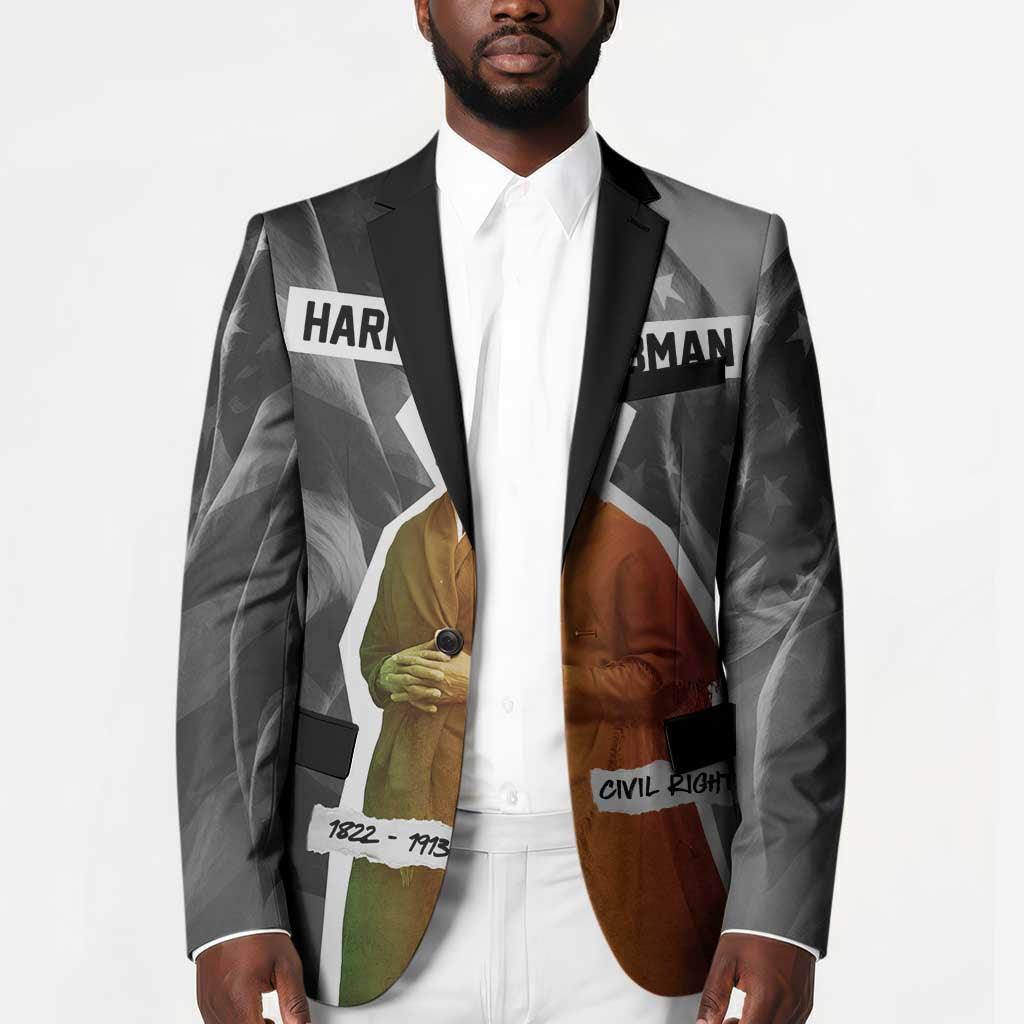 Harriet Tubman Blazer American Flag Background Civil Rights Quote Keep Going Tribute Design - African Pride