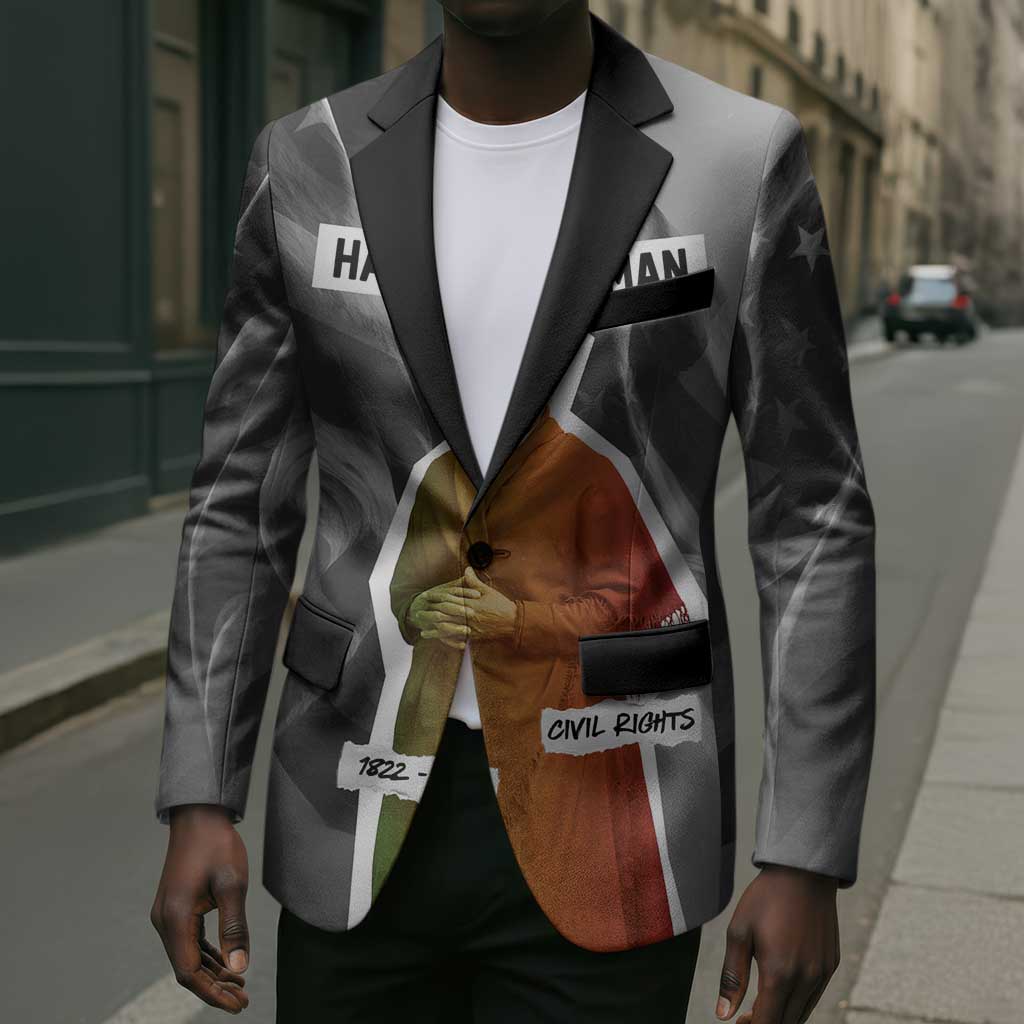 Harriet Tubman Blazer American Flag Background Civil Rights Quote Keep Going Tribute Design - African Pride