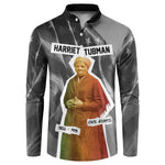 Harriet Tubman Button Sweatshirt American Flag Background Civil Rights Quote Keep Going Tribute Design