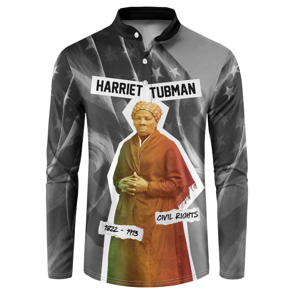 Harriet Tubman Button Sweatshirt American Flag Background Civil Rights Quote Keep Going Tribute Design