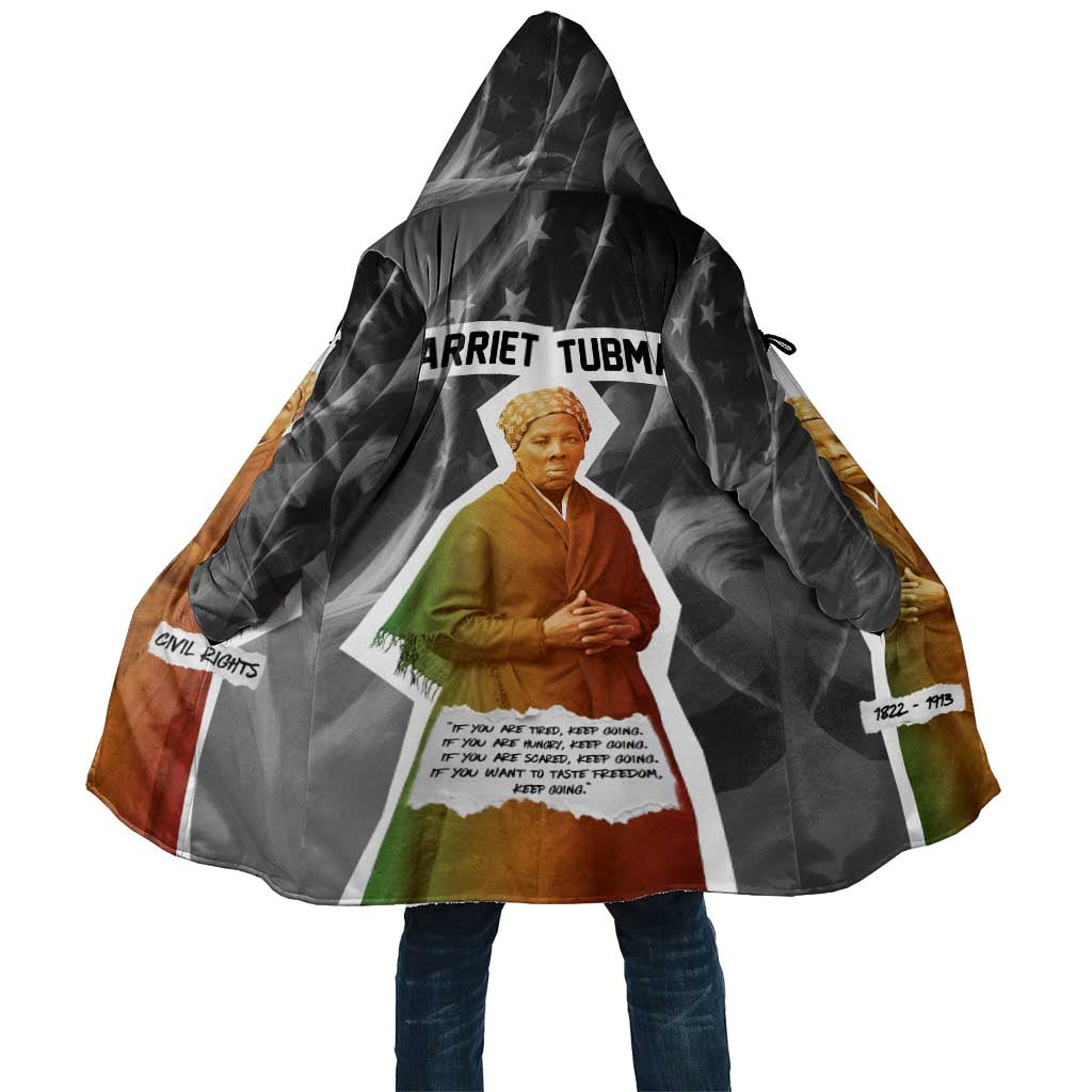 Harriet Tubman Cloak American Flag Background Civil Rights Quote Keep Going Tribute Design - African Pride
