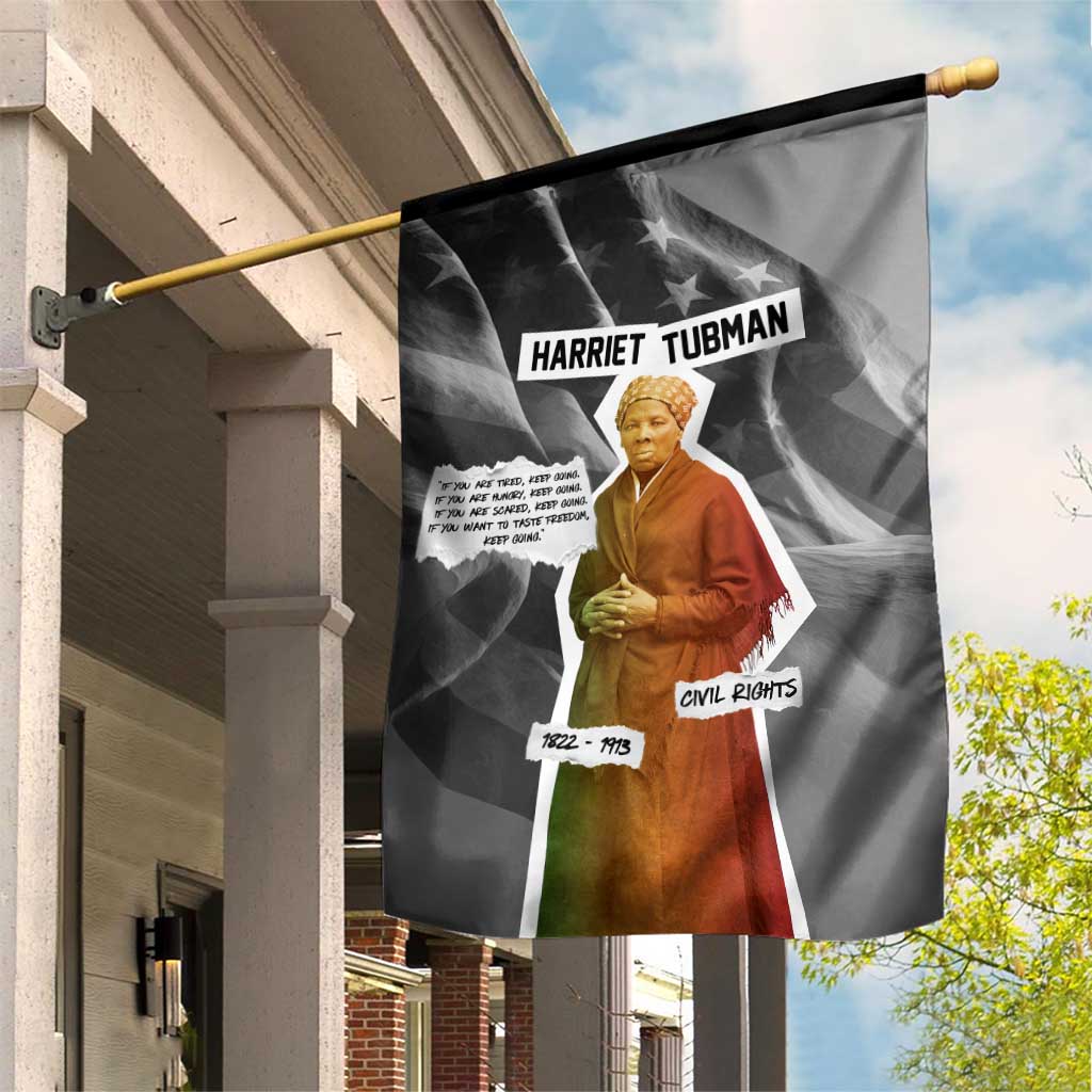Harriet Tubman Garden Flag American Flag Background Civil Rights Quote Keep Going Tribute Design - African Pride