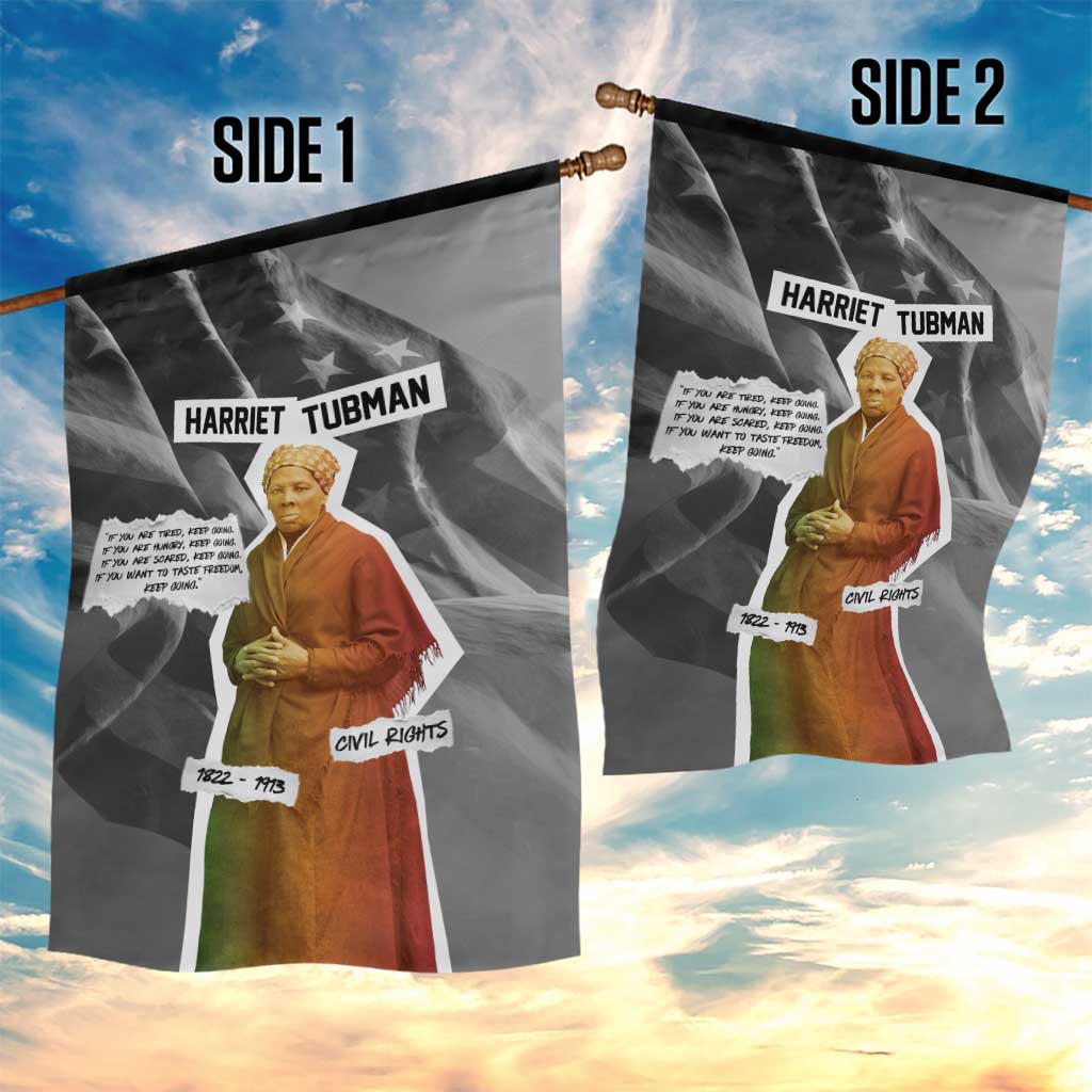Harriet Tubman Garden Flag American Flag Background Civil Rights Quote Keep Going Tribute Design - African Pride