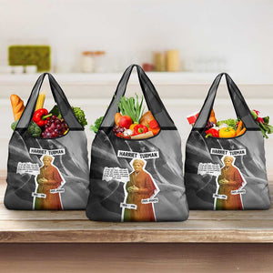Harriet Tubman Grocery Bag American Flag Background Civil Rights Quote Keep Going Tribute Design - African Pride
