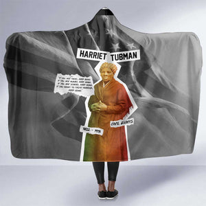 Harriet Tubman Hooded Blanket American Flag Background Civil Rights Quote Keep Going Tribute Design - African Pride