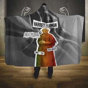 Harriet Tubman Hooded Blanket American Flag Background Civil Rights Quote Keep Going Tribute Design - African Pride