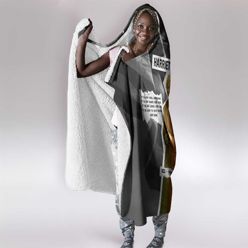 Harriet Tubman Hooded Blanket American Flag Background Civil Rights Quote Keep Going Tribute Design - African Pride
