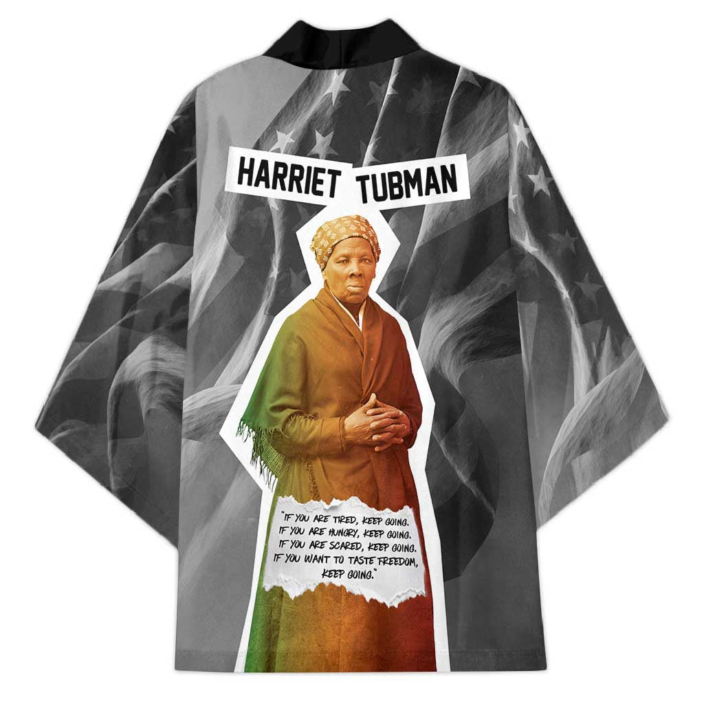 Harriet Tubman Kimono American Flag Background Civil Rights Quote Keep Going Tribute Design - African Pride