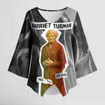 Harriet Tubman Kimono Sleeve Blouse American Flag Background Civil Rights Quote Keep Going Tribute Design - African Pride