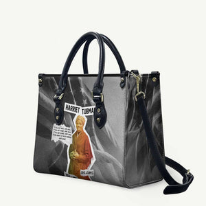 Harriet Tubman Leather Bag American Flag Background Civil Rights Quote Keep Going Tribute Design - African Pride