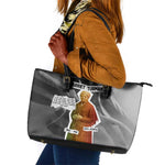 Harriet Tubman Leather Tote Bag American Flag Background Civil Rights Quote Keep Going Tribute Design - African Pride