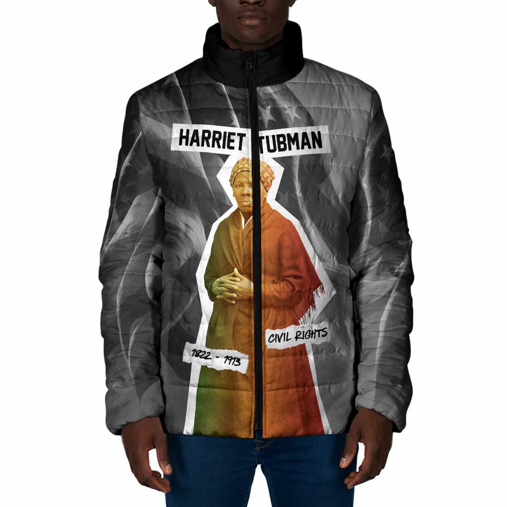 Harriet Tubman Padded Jacket American Flag Background Civil Rights Quote Keep Going Tribute Design - African Pride
