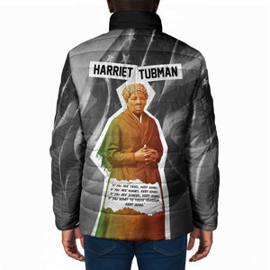 Harriet Tubman Padded Jacket American Flag Background Civil Rights Quote Keep Going Tribute Design - African Pride