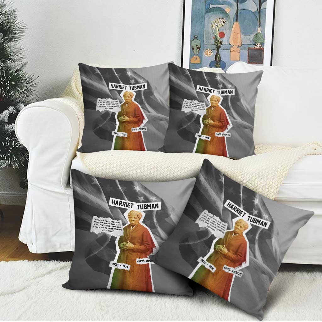 Harriet Tubman Pillow Cover American Flag Background Civil Rights Quote Keep Going Tribute Design - African Pride