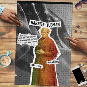 Harriet Tubman Puzzle American Flag Background Civil Rights Quote Keep Going Tribute Design - African Pride