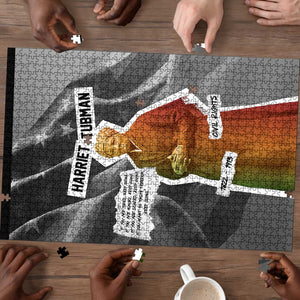 Harriet Tubman Puzzle American Flag Background Civil Rights Quote Keep Going Tribute Design - African Pride