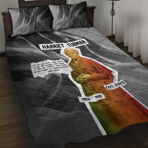 Harriet Tubman Quilt Bed Set American Flag Background Civil Rights Quote Keep Going Tribute Design - African Pride