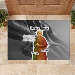 Harriet Tubman Rubber Doormat American Flag Background Civil Rights Quote Keep Going Tribute Design - African Pride