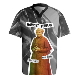 Harriet Tubman Rugby Jersey American Flag Background Civil Rights Quote Keep Going Tribute Design TS04