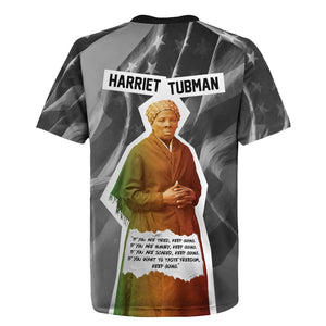 Harriet Tubman Rugby Jersey American Flag Background Civil Rights Quote Keep Going Tribute Design TS04