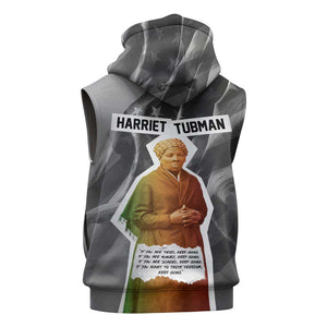 Harriet Tubman Sleeveless Hoodie American Flag Background Civil Rights Quote Keep Going Tribute Design - African Pride