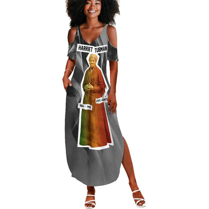 Harriet Tubman Summer Maxi Dress American Flag Background Civil Rights Quote Keep Going Tribute Design TS04