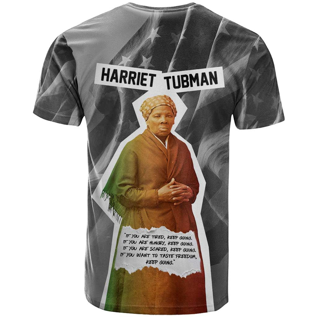 Harriet Tubman T shirt American Flag Background Civil Rights Quote Keep Going Tribute Design TS04