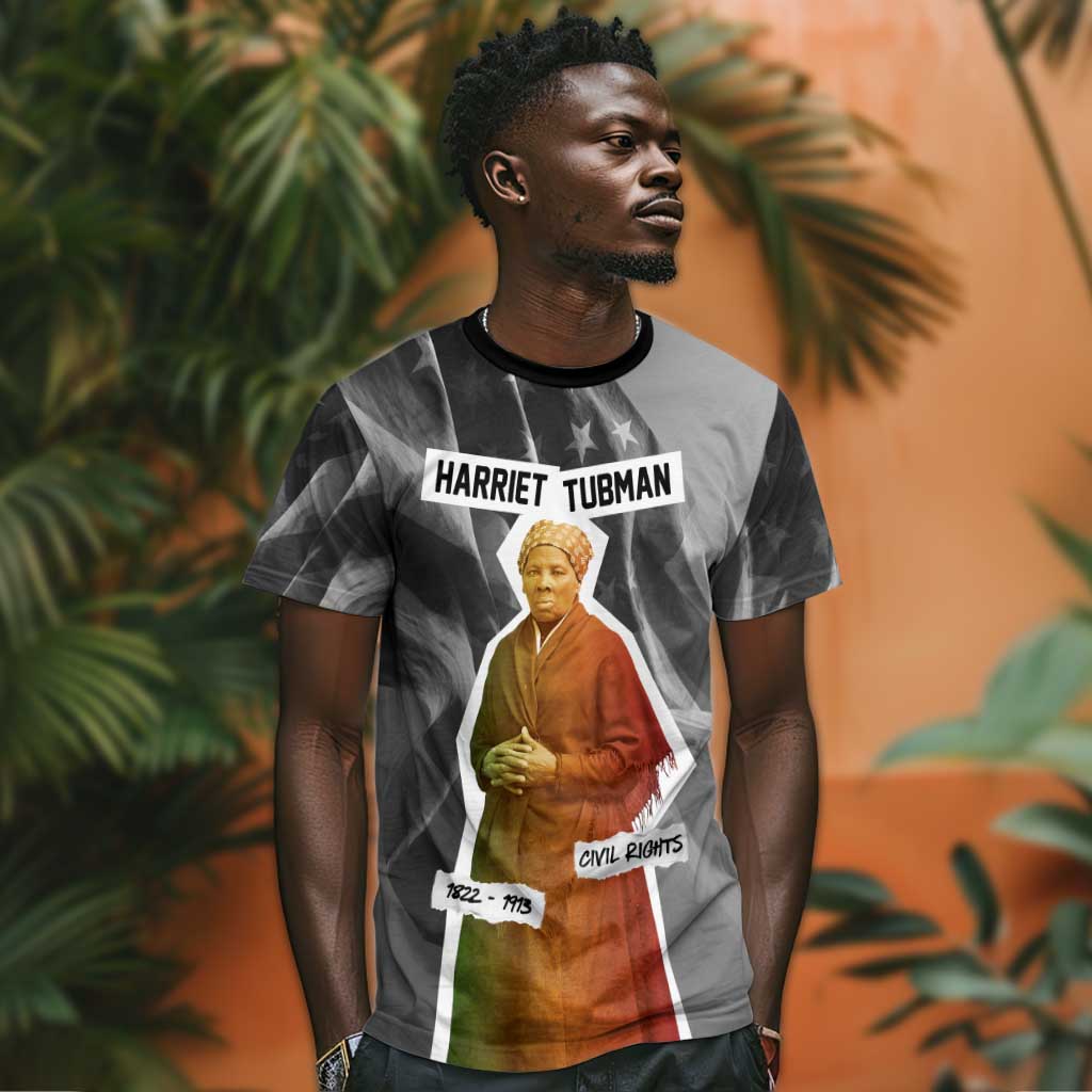 Harriet Tubman T shirt American Flag Background Civil Rights Quote Keep Going Tribute Design TS04