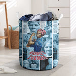 Harriet Tubman Laundry Basket Newspaper Collage Design We Out Quote Strong Woman Tribute Underground Railroad Legacy - African Pride