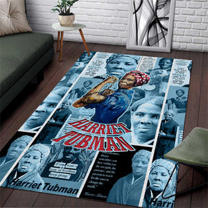 Harriet Tubman Area Rug Newspaper Collage Design We Out Quote Strong Woman Tribute Underground Railroad Legacy - African Pride