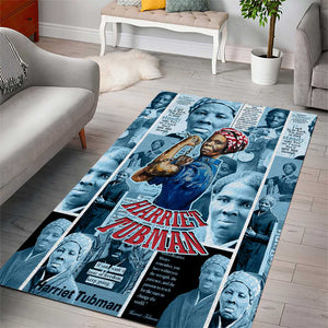 Harriet Tubman Area Rug Newspaper Collage Design We Out Quote Strong Woman Tribute Underground Railroad Legacy - African Pride