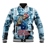 Harriet Tubman Baseball Jacket Newspaper Collage Design We Out Quote Strong Woman Tribute Underground Railroad Legacy - African Pride