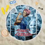 Harriet Tubman Beach Blanket Newspaper Collage Design We Out Quote Strong Woman Tribute Underground Railroad Legacy - African Pride