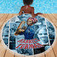 Harriet Tubman Beach Blanket Newspaper Collage Design We Out Quote Strong Woman Tribute Underground Railroad Legacy - African Pride