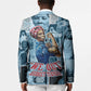 Harriet Tubman Blazer Newspaper Collage Design We Out Quote Strong Woman Tribute Underground Railroad Legacy - African Pride
