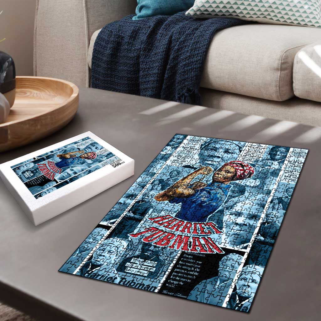 Harriet Tubman Puzzle Newspaper Collage Design We Out Quote Strong Woman Tribute Underground Railroad Legacy - African Pride